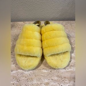 UGG fluffy yellow slippers USA size 5